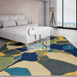 multicolored rectangle hand-tufted nz wool and viscose handmade area rug carpet for home, bedroom,living room customize