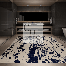 blue and white hand-tufted nz wool handmade rectangle, area rug carpet for home, bedroom, living room customize in any s