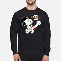 snoopy play baseball for fan giants team &8211 sweatshirt