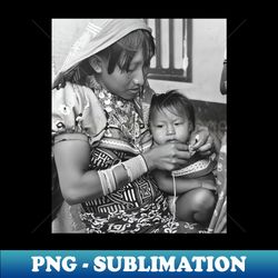 Vintage Photo of Kuna Mother and Baby - Premium PNG Sublimation File - Perfect for Creative Projects
