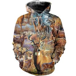 deer collage hunting 3d hoodie 07057