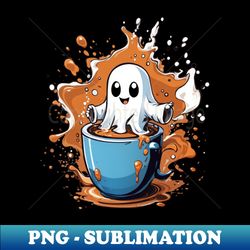 Cup Of Coffee Baby Ghost - PNG Sublimation Digital Download - Perfect for Creative Projects