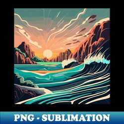 Landscape design - Retro PNG Sublimation Digital Download - Capture Imagination with Every Detail