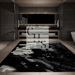 black and white rectangle handmade area rug nz woolen carpet for living, kitchen, dining, drawing play room customize in