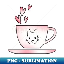 awesome funny coffee cup coffee lovers gift coffee gift coffee cozy birthday cafeterias stickers fashion design restaurants and laptop stickers lovely coffee cup with kitty cat inside - aesthetic sublimation digital file - perfect for personalization