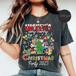 mickey's very merry christmas party 2023 shirt, mickey & friends christmas shirt, family christmas shirts, wdw disneylan