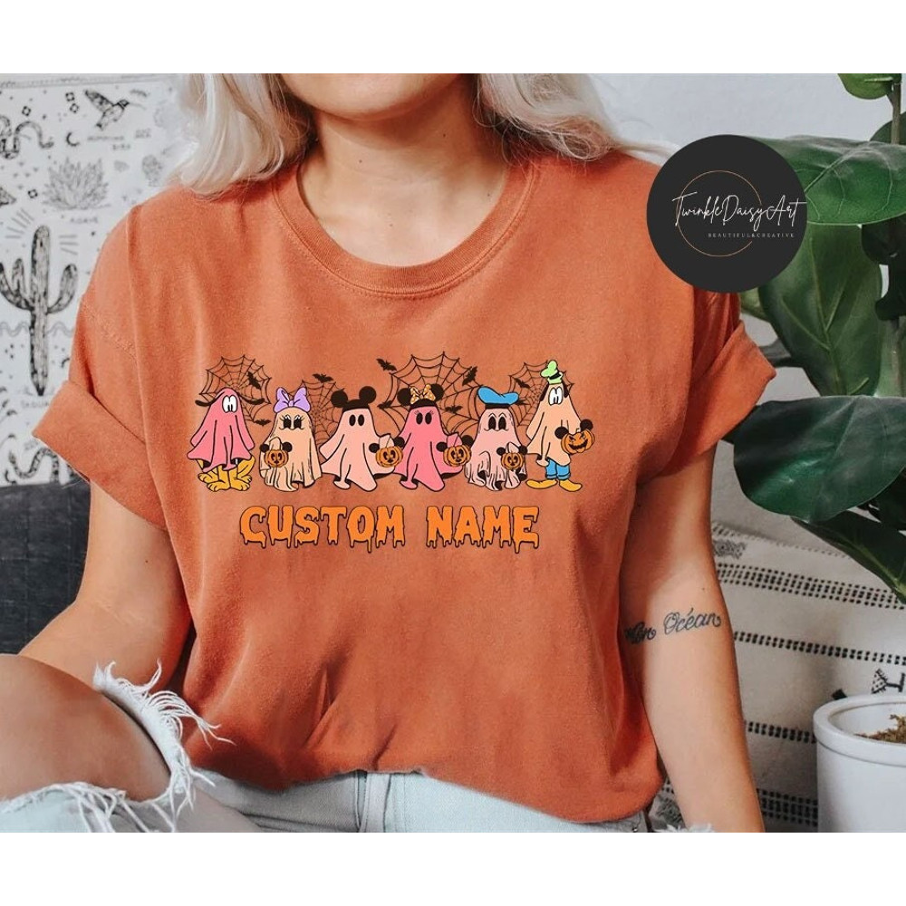 Personalized Mickey & Friends Ghost Halloween Shirt, Disneyland Halloween Trick Or Treat, Halloween Family Shirt, Disney Spooky Season shirt.jpg