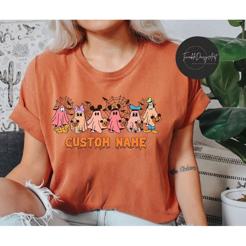 Personalized Mickey & Friends Ghost Halloween Shirt, Disneyland Halloween Trick Or Treat, Halloween Family Shirt, Disney Spooky Season shirt.jpg