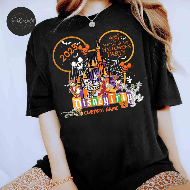 Personalized Mickey and Friends Halloween Shirt, Mickeys Not So Scary Halloween Party Shirt, Disney Trip 2023 shirt, Halloween Matching Tees.jpg