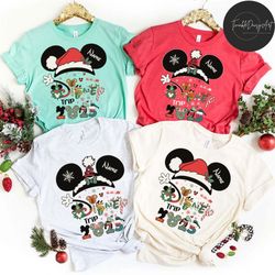 personalized mickey minnie ears disney christmas trip 2023 shirt, disney family christmas matching, disneyland christmas