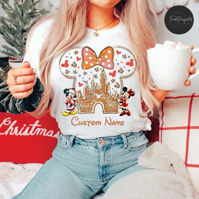 Personalized Mickey Minnie Gingerbread Castle Disney Christmas Shirt, Mickey's Very Merry Christmas Party 2023, Disney Family Christmas Gift.jpg