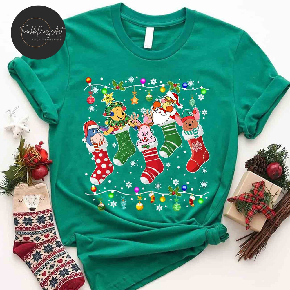 Pooh and Friends Christmas Stockings shirt, Disney Christmas Lights shirt, Winnie The Pooh Xmas, Disneyland Disneyworld Tee, Christmas Party.jpg
