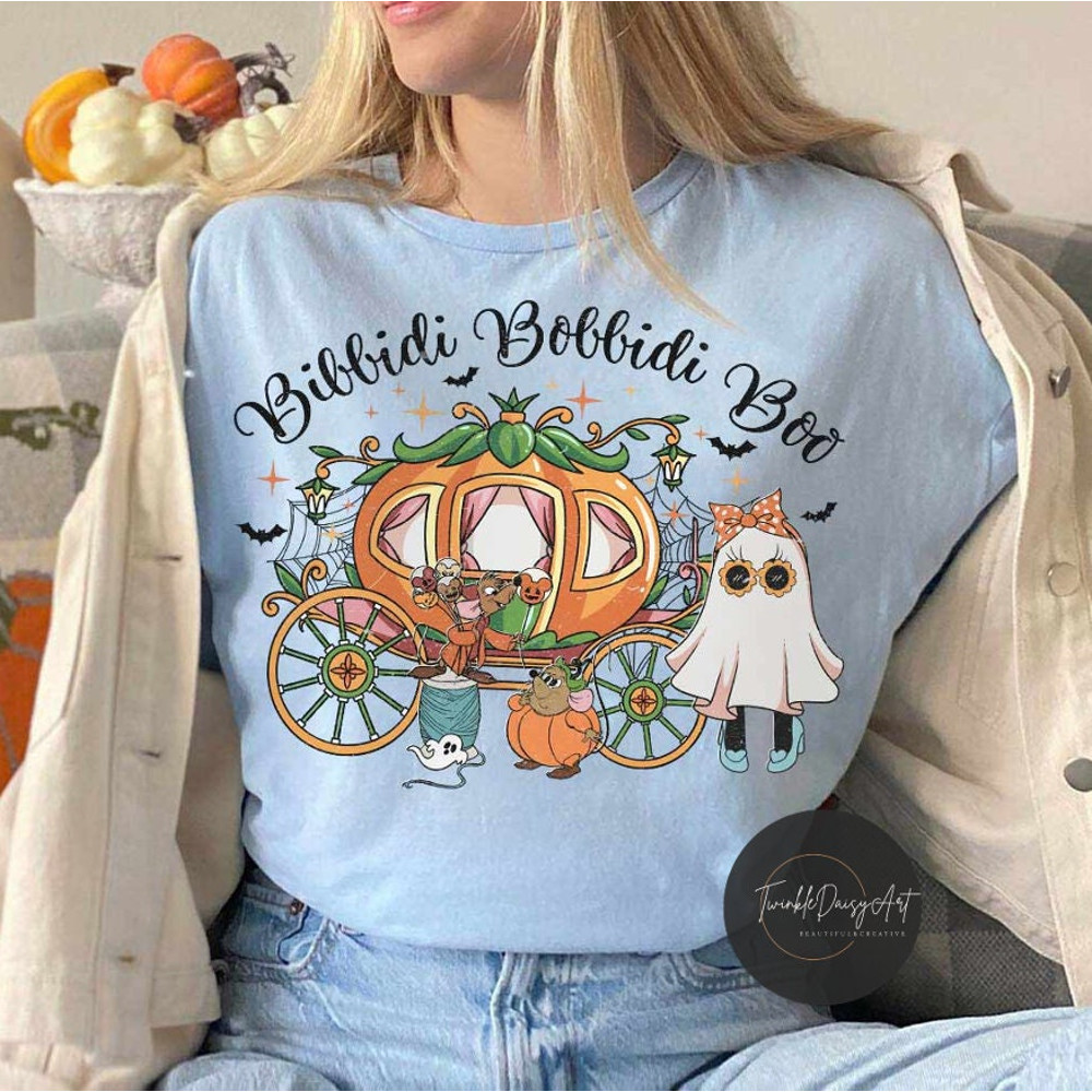 Retro Bibbidi Bobbidi Boo Halloween Shirt, Disney Cinderella Jaq And Gus Halloween Shirt, Magic Kingdom shirt, WDW Disneyland trip shirt.jpg