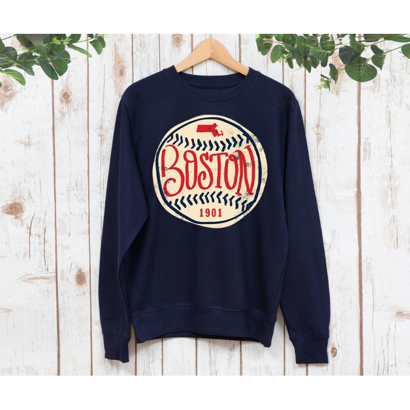 Boston Baseball Team Established 1901 Navy Sweatshirt, Boston Baseball Vintage Retro Shirt, Boston City Vintage Shirt.jpg