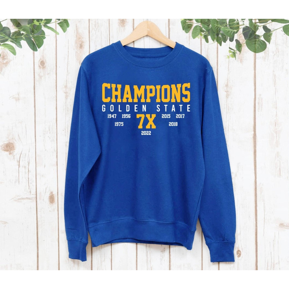 Golden State Basketball Champions 7x Vintage Royal Sweatshirt, Golden State Baskeball Retro Sweatshirt, Gifts For Fans.jpg