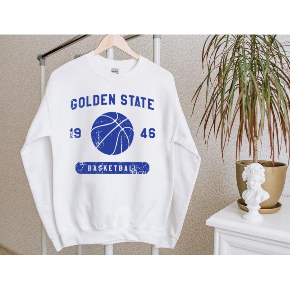Golden State Basketball Team Vintage EST 1946 White Sweatshirt, Golden State Baskeball Retro Sweatshirt, Gifts For Dad.jpg