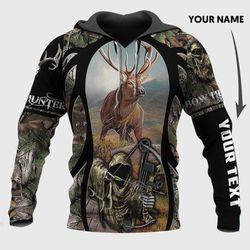 personalized bow deer hunting unisex hoodie ln
