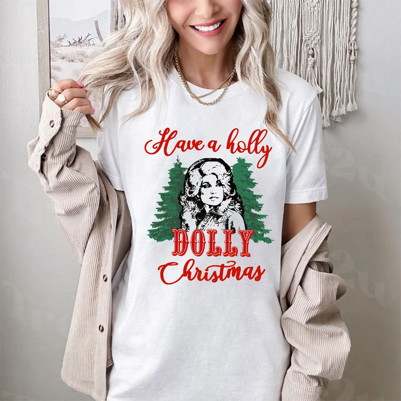 Have A Holly Dolly Christmas T-shirt,Santa Dolly,Western Xmas,Retro Christmas Dolly Parton Shirt,Be A Dolly Xmas,Christmas Family,.jpg