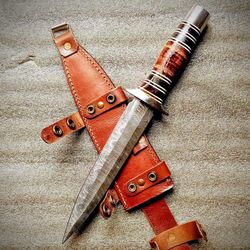 stainless-steel-knife, hunting-knife-with sheath,fixed-blade-camping-knife, bowie-knife, handmade-knives, gifts-for-men.