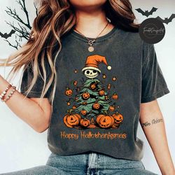 vintage jack skellington hallothanksmas shirt, disney christmas shirt, disney thanksgiving shirt, happy hallothanksmas,
