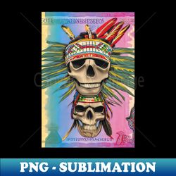 His And Her Crazy Skulls - Creative Sublimation PNG Download - Enhance Your Apparel with Stunning Detail