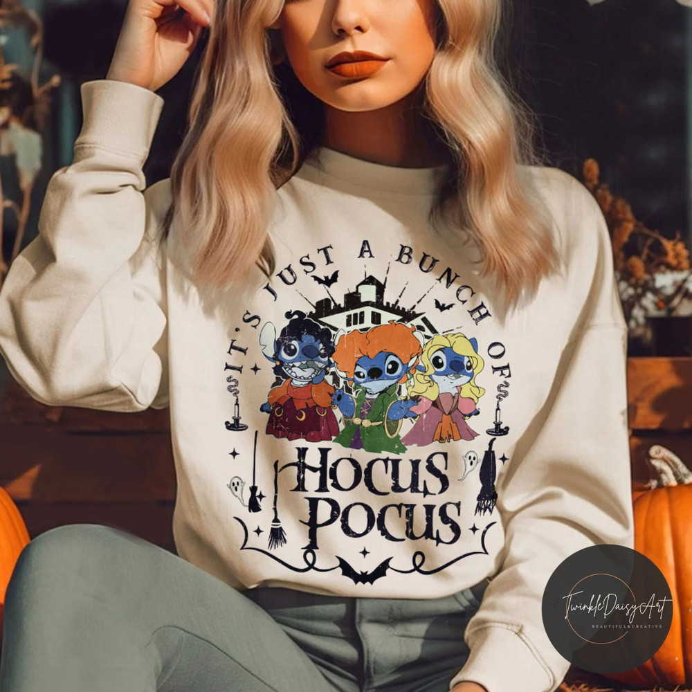 Vintage Stitch Hocus Pocus costume Halloween Shirt, It's just a bunch of Hocus Pocus shirt, Mickeys not so scary party, WDW Disneyland shirt.jpg