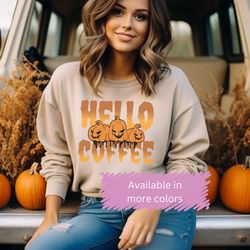 scary pumpkin spice coffee halloween sweatshirt, funny halloween sweater, coffee gifts, pumpkin gift, gift for her, mom