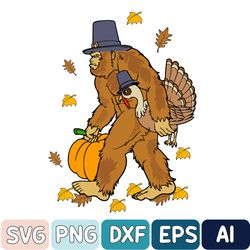 happy thanksgiving svg, happy turkey day blessed pumpkin svg, bigfoot turkey svg, pumpkin thanksgiving svg