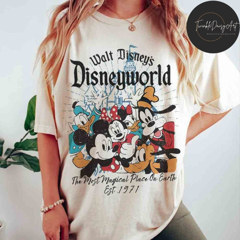 Vintage Walt Disney World The Most Magical Place On Earth Est 1971 Shirt, Retro Mickey and Friends, Disney Castle Shirt, Disney Family Shirt.jpg
