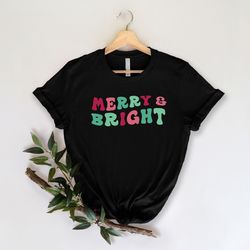 merry and bright shirt, women christmas t-shirt, merry christmas shirt, christmas holiday shirt, christmas gifts, christ