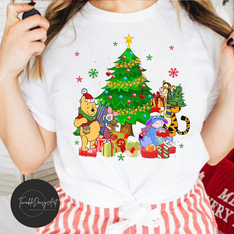 Winnie The Pooh Disney Christmas Shirt, Pooh Bear Tigger Eeyore Christmas tree shirt, Mickey's very merry Christmas shirt, Christmas gift.jpg