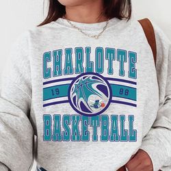 charlotte hornet, vintage charlotte hornet sweatshirt t shirt, hornets sweater, hornets tee, vintage basketball fan, ret
