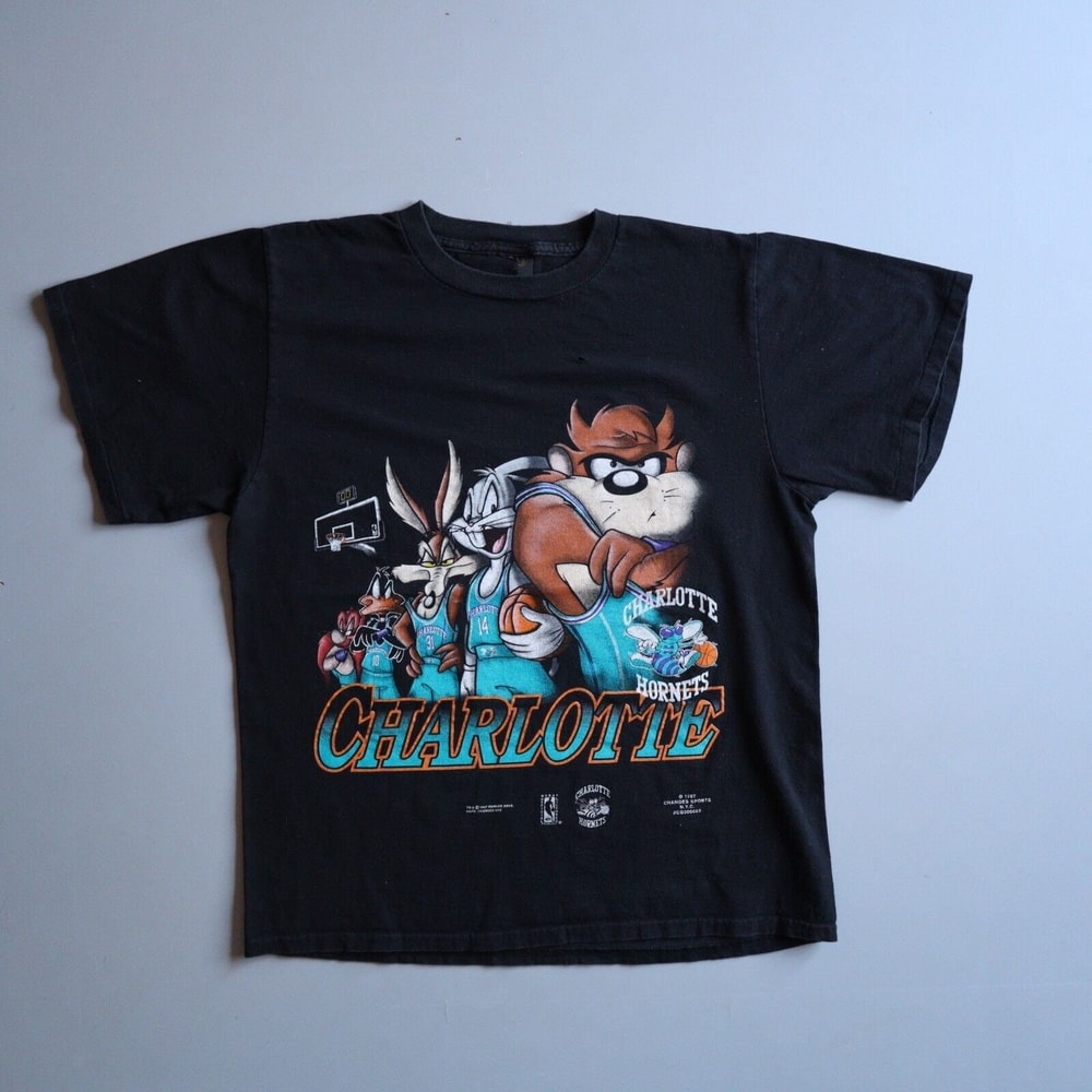 Vintage 90s NBA Charlotte Hornets Looney Tunes Shirt , Basketball Shirt , Gift For Fans.jpg