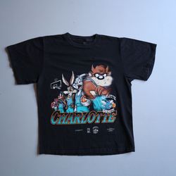 vintage 90s nba charlotte hornets looney tunes shirt, basketball shirt