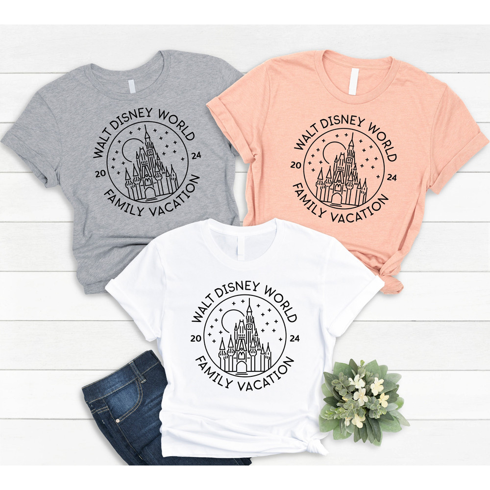 Walt Disney World 2024 Family Vacation Shirt, Matching Disney Trip Shirt, Disney Couple Shirt, Disneyland Group Shirt, Disney Squad Tees.jpg