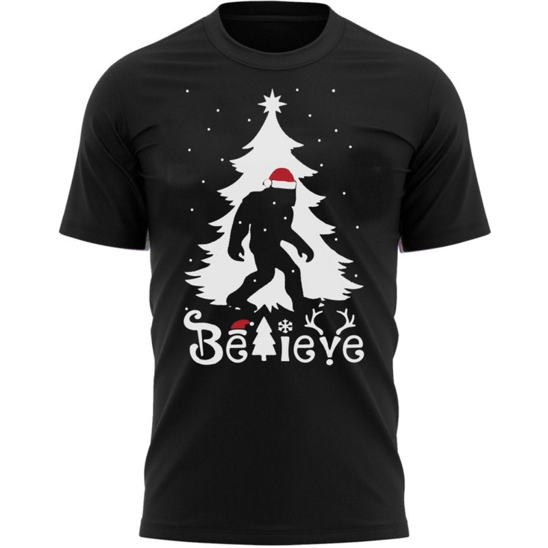 Believe Bigfoot Funny Christmas T-Shirt.jpg