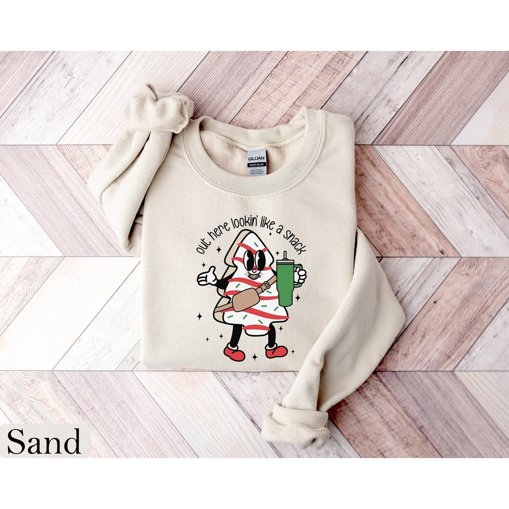 Boojee Out Here Lookin Like A Snack Shirt, Christmas Tree Cake Shirt, Christmas Crewneck, Holiday Sweater, Funny Christmas Shirt, Xmas Tee.jpg