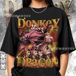 donkey shrek lover funny 90s, bootleg cartoon dragon lover vintage y2k sweatshirt