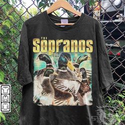 ducks the sopranos movie shirt, funny tony sopranos 90s y2k vintage retro bootleg