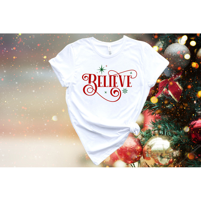 BELIEVE - Santa Claus, Christmas Holiday Family T-shirts, Merry Christmas Sweatshirt, Family Matching Tees, Christmas Tees , Christmas Gift.jpg
