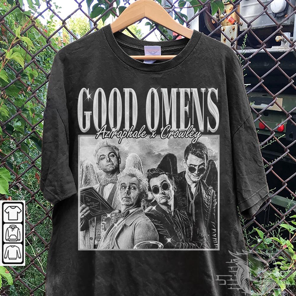 Good Omens Movie Shirt, Crowley 90s Y2K Vintage Retro Style Sweatshirt, Aziraphale 2023 Movie Bootleg Unisex Gift For Fan MO1306VL.jpg