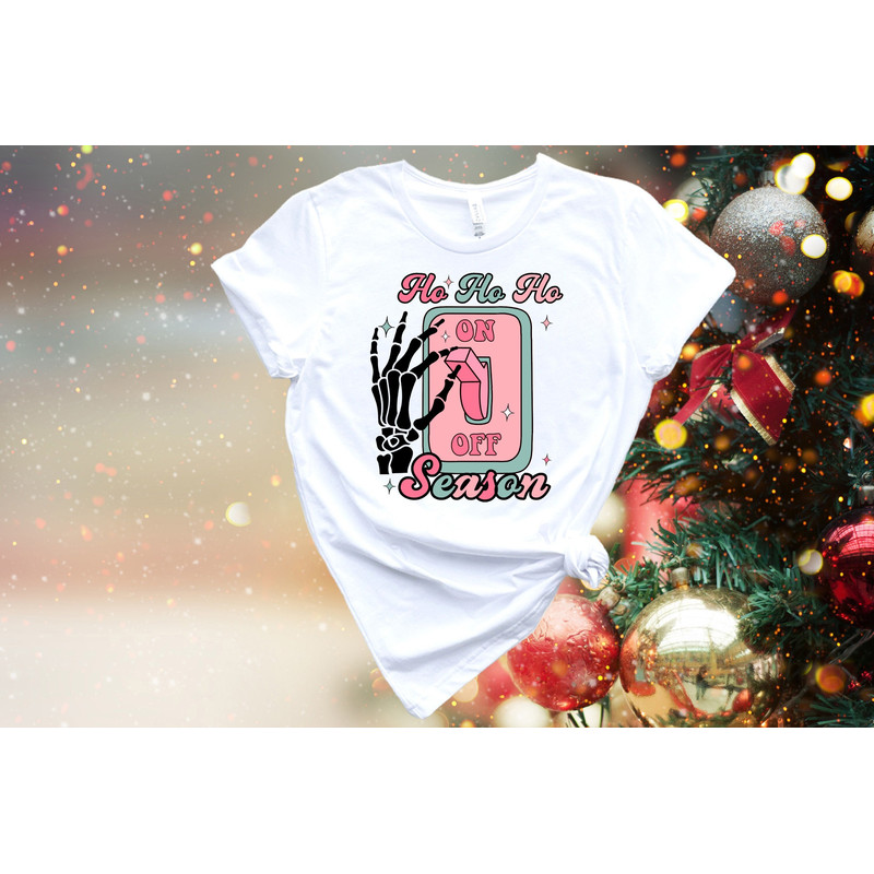 Christmas Ho Ho Ho Season Sweatshirt, Skeleton Hands Shirt, Halloween Skeleton Shirt, Funny Christmas Shirt, Christmas Holiday Gift Shirt.jpg