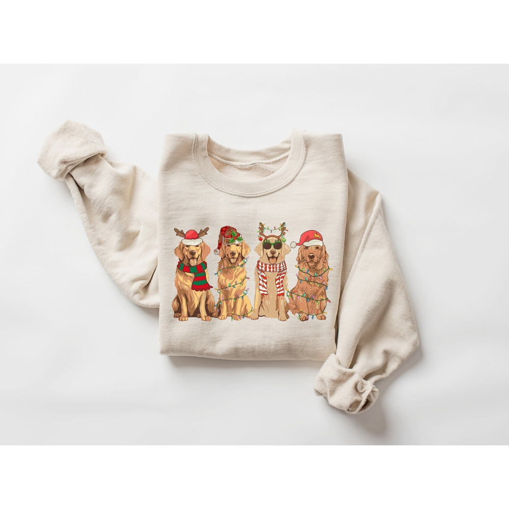 Golden Retriever Christmas Sweatshirt, Dog Christmas Shirt, Golden Mom Tshirt, Gift for Dog Lover, Holiday Sweater, New Year Shirt, Xmas Tee.jpg