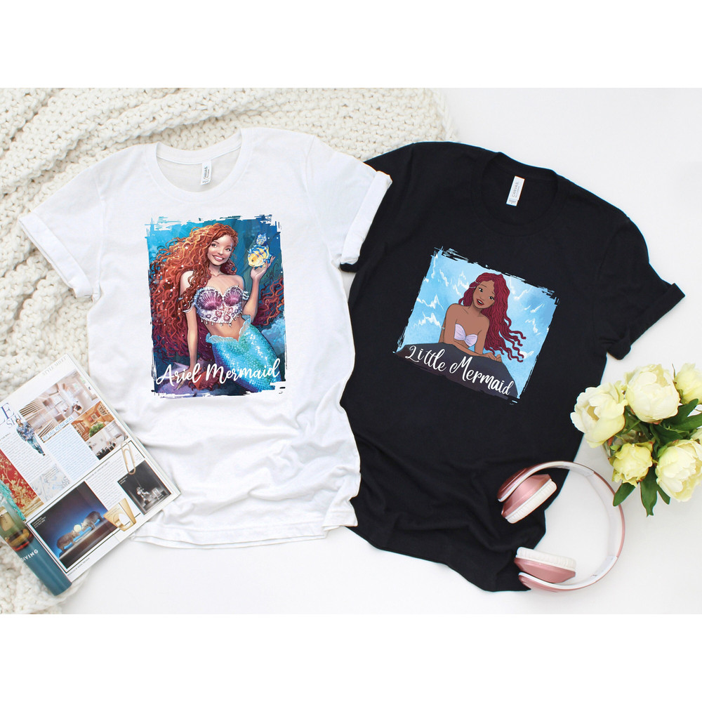 Disney Ariel Little Mermaid Shirts, Disneyworld Queen Ariel Shirts, Disneyland Colorless Mermaid Shirt, Magic Kingdom Shirt, Gift For Her.jpg