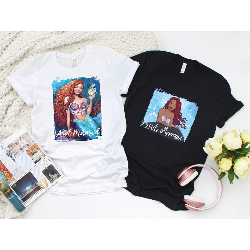 Disney Ariel Little Mermaid Shirts, Disneyworld Queen Ariel Shirts, Disneyland Colorless Mermaid Shirt, Magic Kingdom Shirt, Gift For Her.jpg