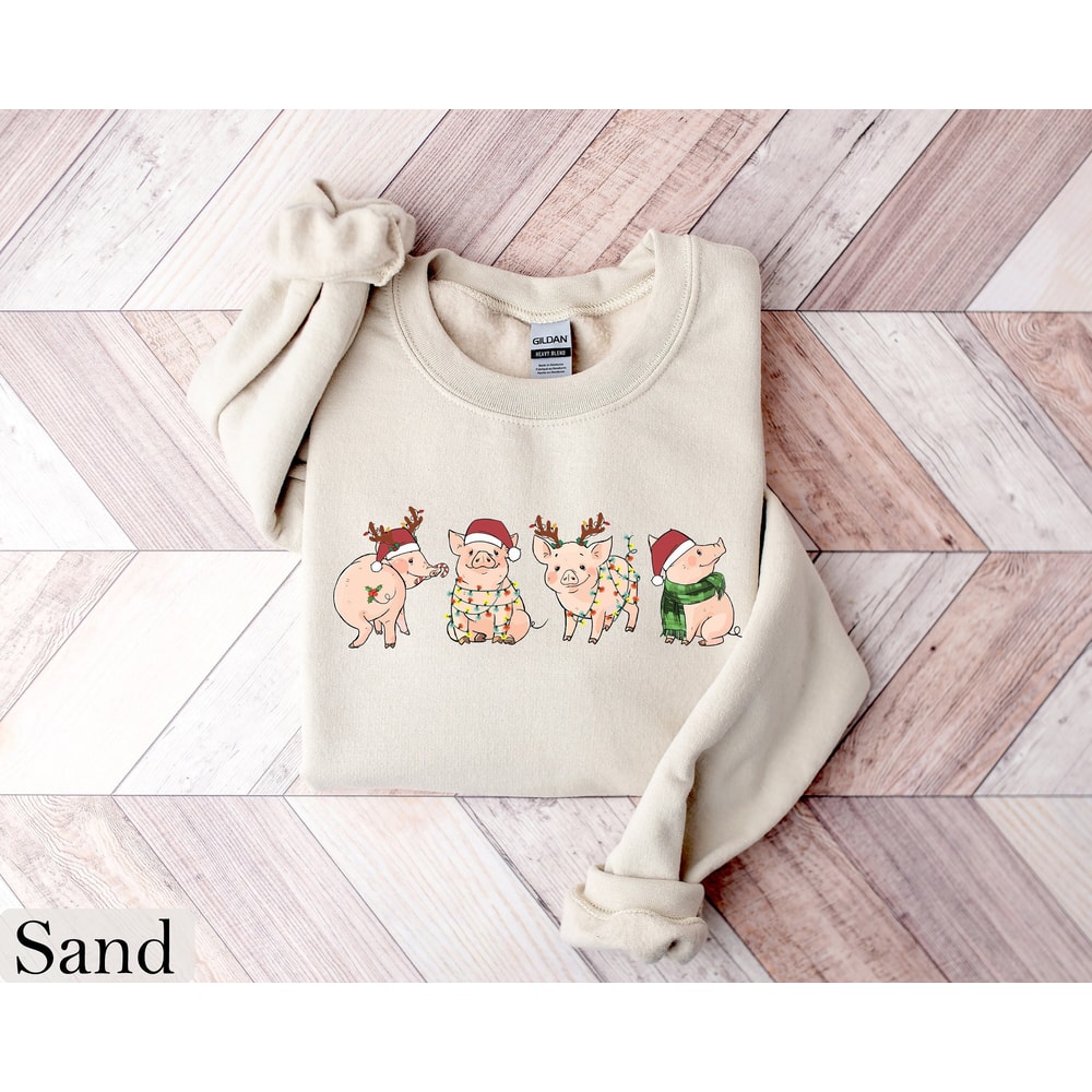 Pig Christmas Sweatshirt, Funny Christmas Shirt, Christmas Pig Shirt, Holiday Sweaters, Christmas Gifts, Xmas Tshirt, Christmas Crewneck.jpg