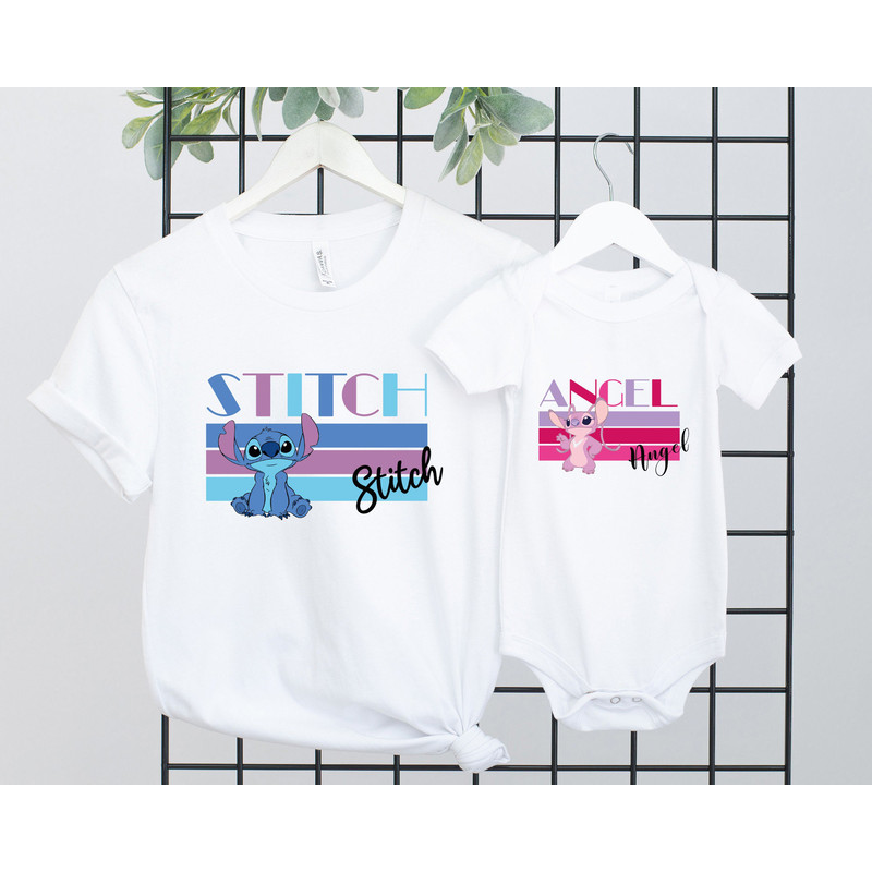 Disney Stitch Angel T-Shirt, Disney Cartoon Shirt, Disney Family Tees, Disney Famous Cartoon Shirts, Stitch Cartoon Shirt, Disney Angel Tees.jpg