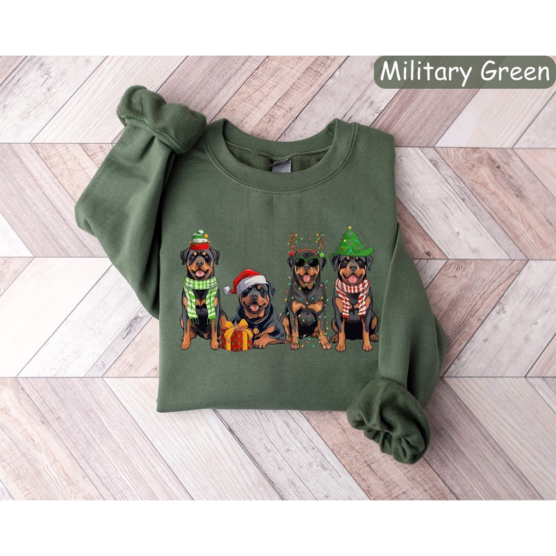 Rottweiler Christmas Sweatshirt, Dog Lover Gift, Holiday Sweaters, Rottweiler Christmas Shirt, Christmas Crewneck, Dog Mom Shirt, Xmas Shirt.jpg