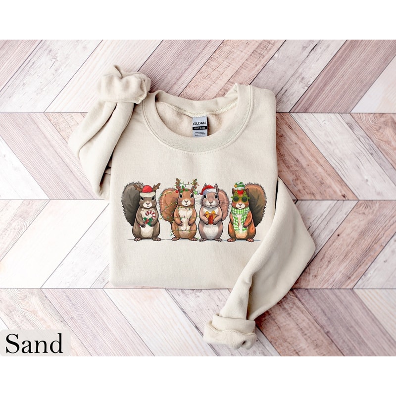 Squirrel Christmas Sweatshirt, Christmas Squirrel Shirt, Funny Christmas Sweatshirt, Christmas Gift, Womens Christmas Shirt, Holiday Sweater.jpg