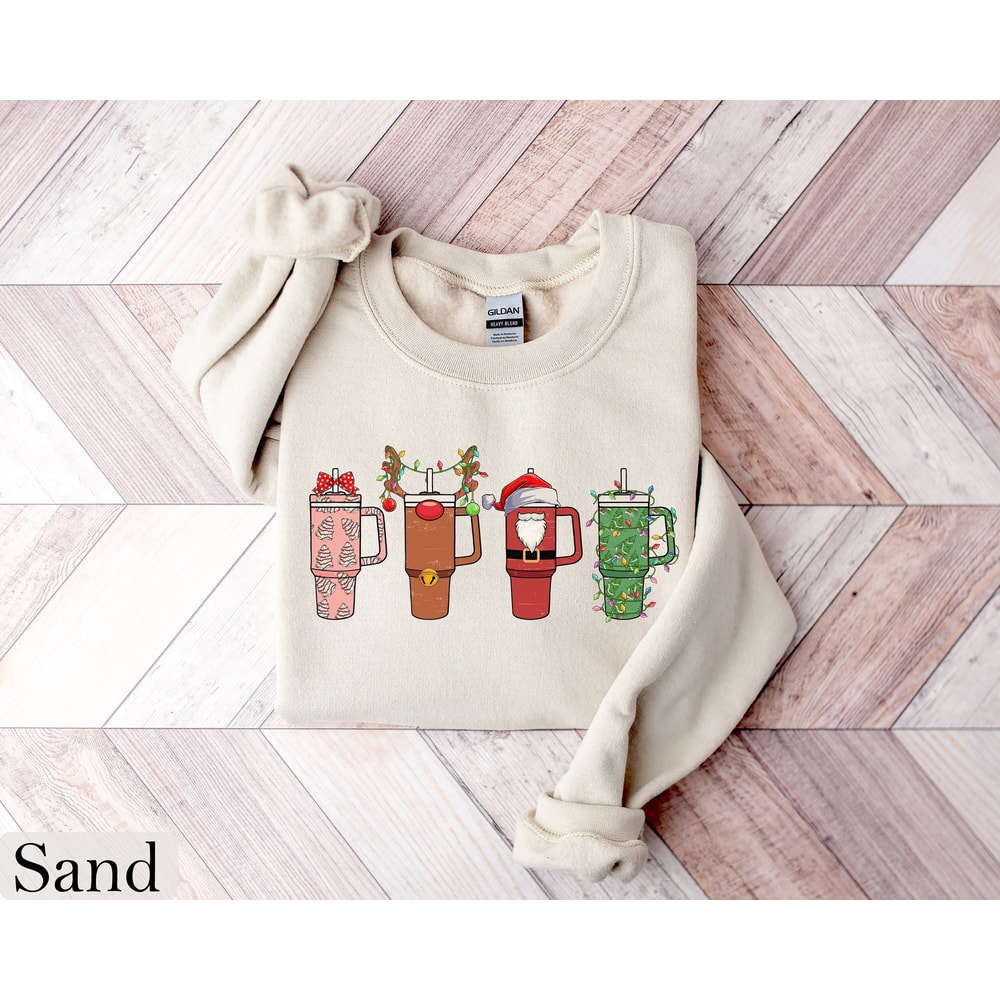 Womens Christmas Sweatshirt, Christmas Cups Shirt, Christmas Crewneck Sweater, Holiday Sweater, New Year Shirt, Christmas Gift, Xmas Tshirt.jpg
